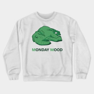 Monday Mood of a tired green elephant Crewneck Sweatshirt